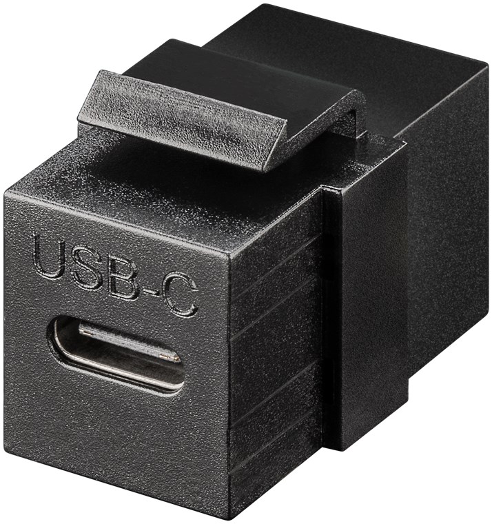 Goobay Keystone-Modul USB-C™-Verbinder, USB 3.2 Gen 2 (10 Gbit/s), schwarz - USB-C™-Buchse > USB-C™-Buchse
