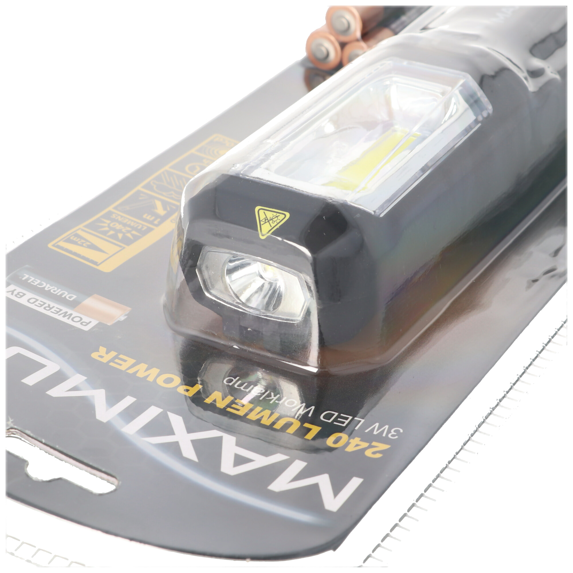 3W LED Arbeitsleuchte inklusive 3 Marken Alkaline Batterien mit Magnet, max. 250 Lumen