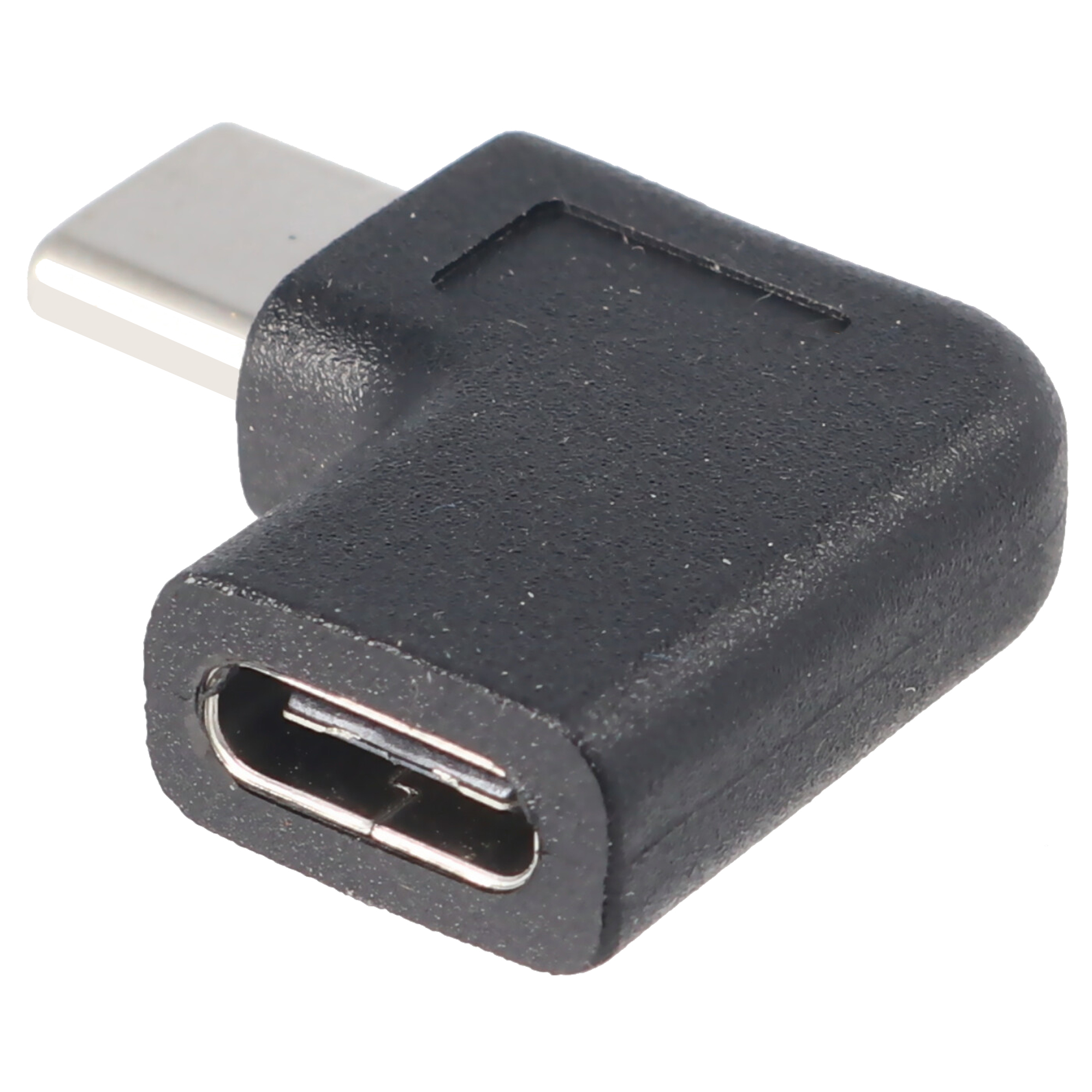 Adapter USB-C auf USB-C mit 90 Grad Winkel schwarz, abgewinkelter Adapter verlängert das USB-C, geeignet für das MacBook mit USB-C Port