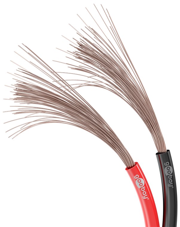 Goobay Lautsprecherkabel rot;schwarz CU - 100 m Spule, Querschnitt 2 x 0,35 mm²
