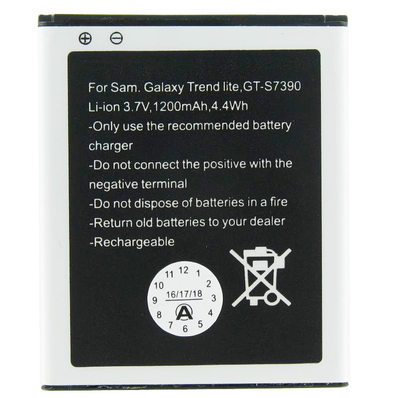 Akku passend für Samsung Galaxy Trend Lite Akku GT-S7390, Abmessungen 60,7 x 50,4 x 4,4mm beachten