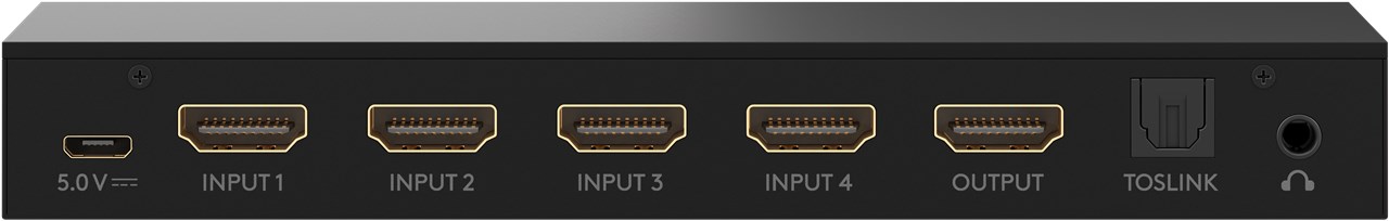 Goobay HDMI™-Umschaltbox 4 auf 1 mit Audio-Ausgang - zum Umschalten zwischen 4x HDMI™-Geräten angeschlossen an 1x HDMI™-Display