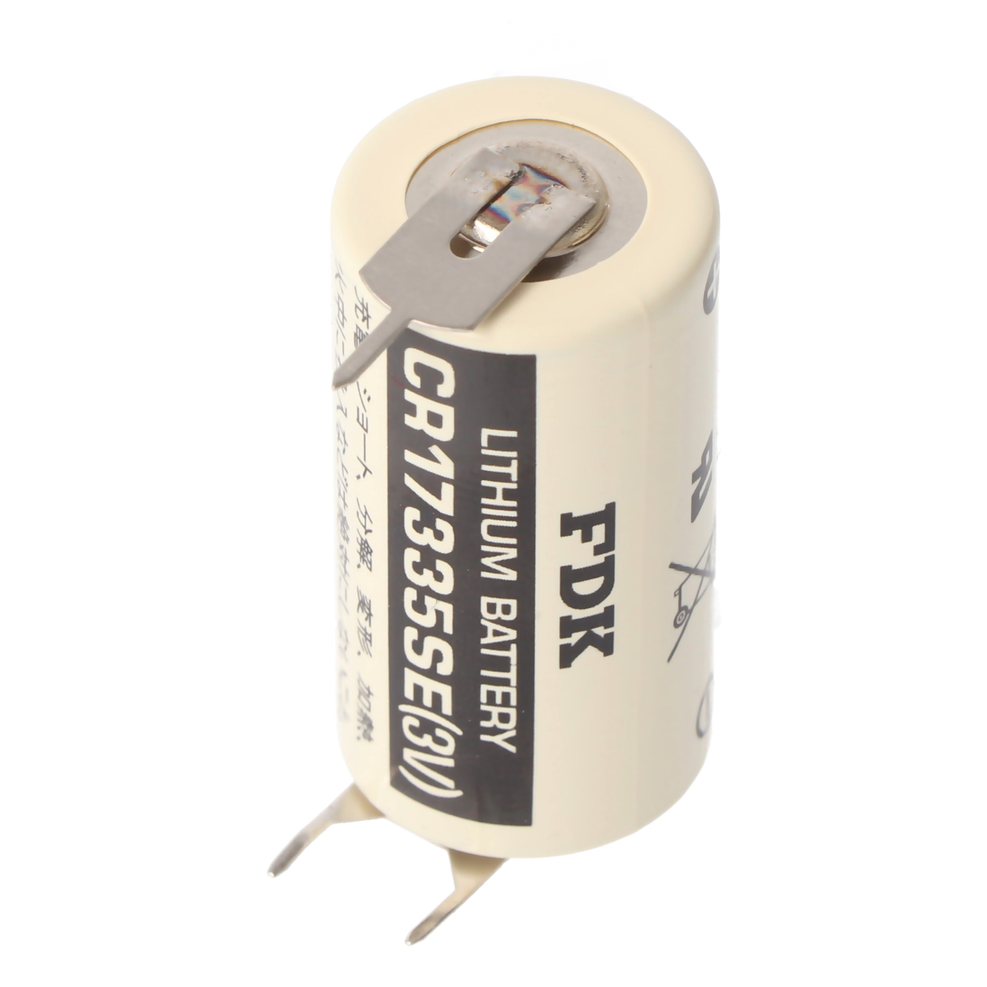 Sanyo Lithium Batterie CR17335 SE Size 2/3A, 3er Print Lötfahnen, Rastermaß 7,6mm