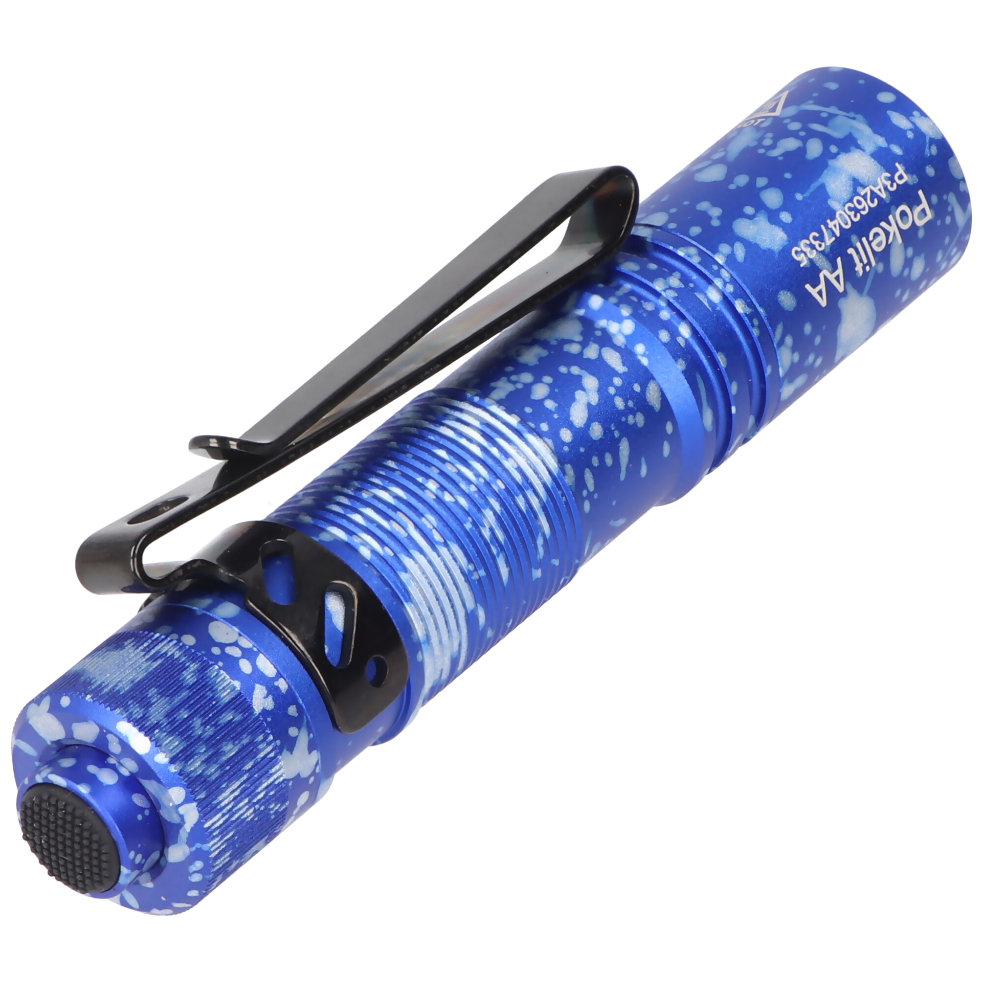 AceBeam Pokelit AA LED-Taschenlampe in blauer camouflage Optik, 550 Lumen, inklusive 14500 Li-Ion 920mAh Akku mit USB-C Anschluss