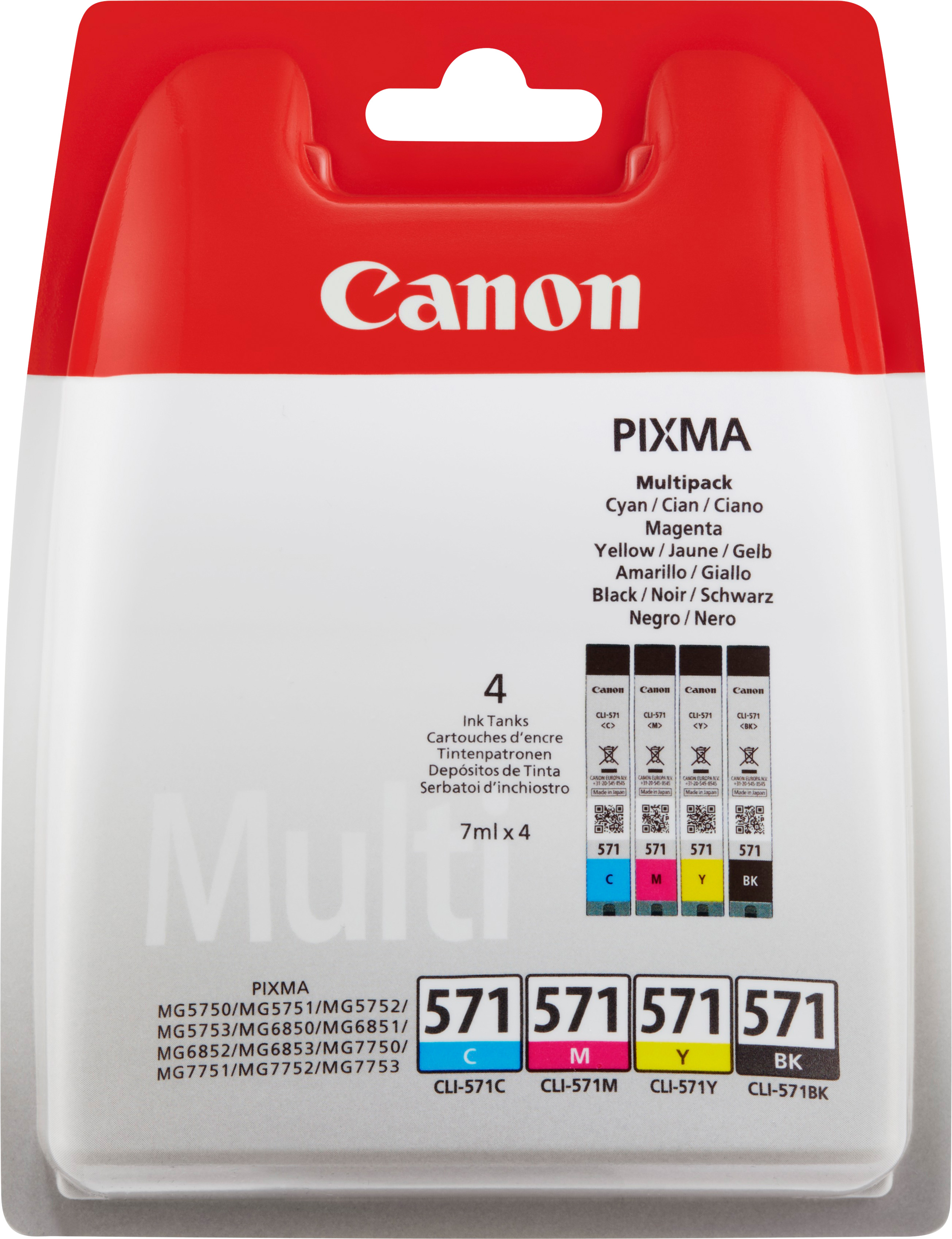 Canon Tinten Multipack CLI-571BK/571C/571M/571Y