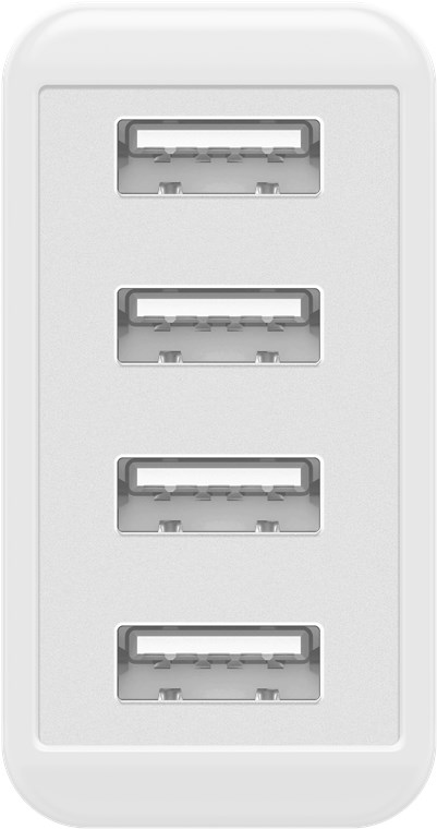 4-fach USB-Ladegerät, mehrfach USB-Ladegerät, 30W, lädt bis zu 4 Geräte gleichzeitig, weiß
