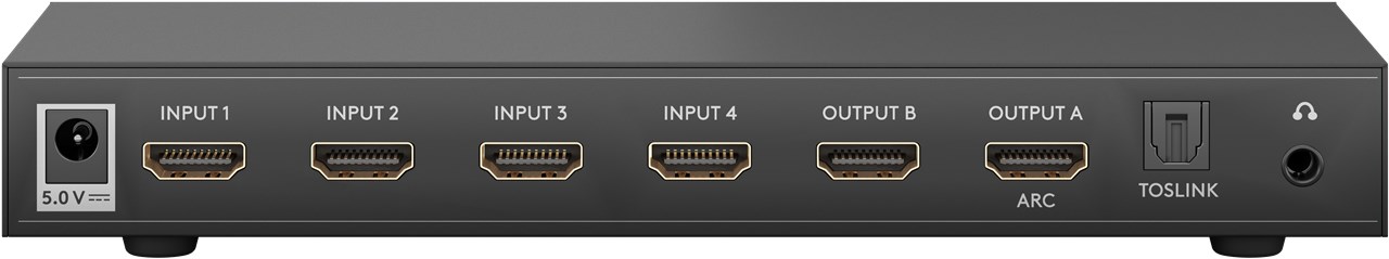 Goobay HDMI™-Matrix-Schalter 4 auf 2 (4K @ 30 Hz) - zum Umschalten zwischen 4x Quellgeräten und 2x Ausgabegeräten