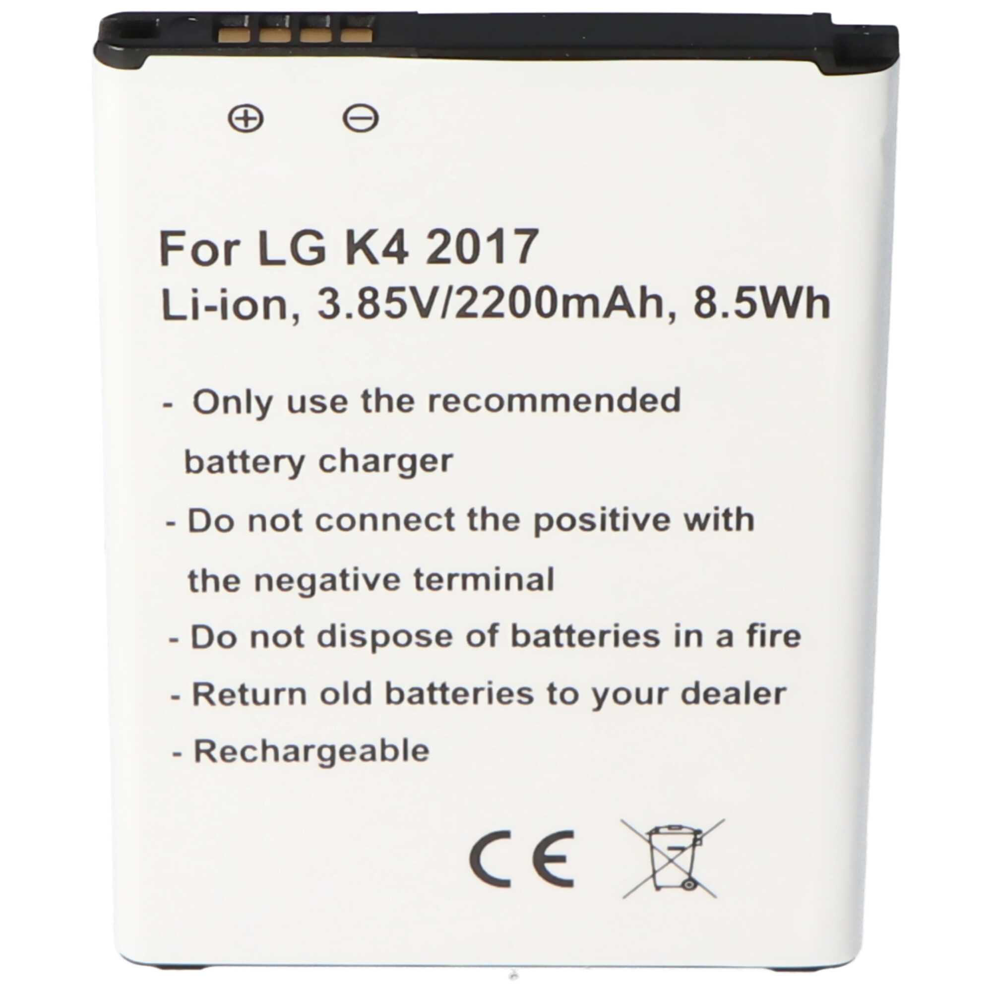 Akku passend für LG K4 2017, Li-Ion, 3,85V, 2200mAh, 8,5Wh