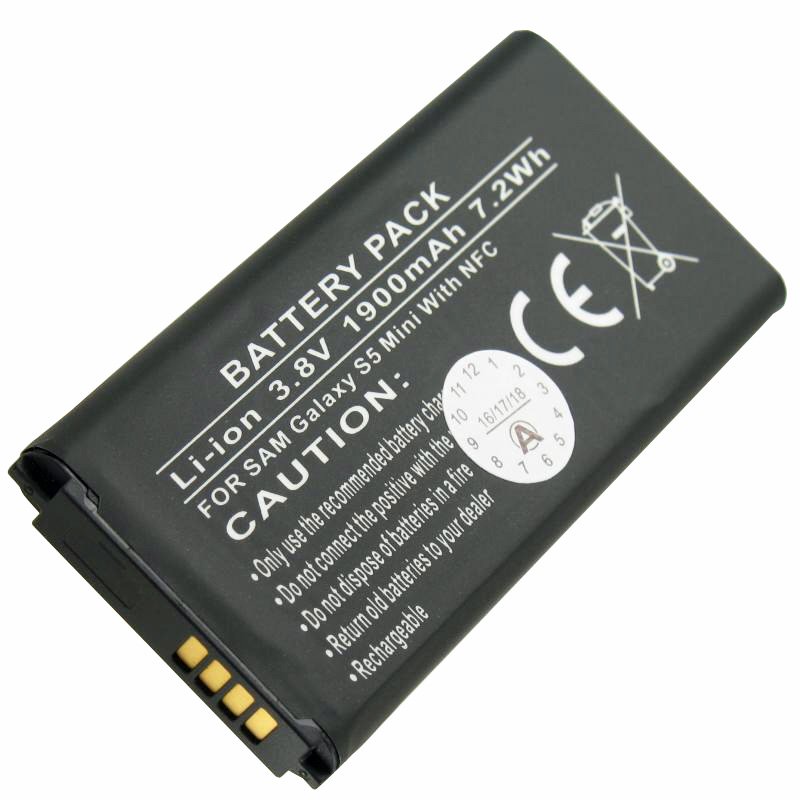 Ladegerät und Akku mit NFC passend für Samsung Galaxy S5 Mini BG8000BBE