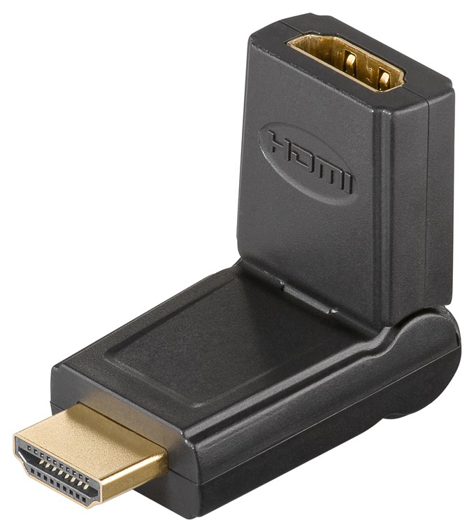 Goobay HDMI™ Adapter 180°, vergoldet - HDMI™-Buchse (Typ A) > HDMI™-Stecker (Typ A) 180°; abwinkelbar