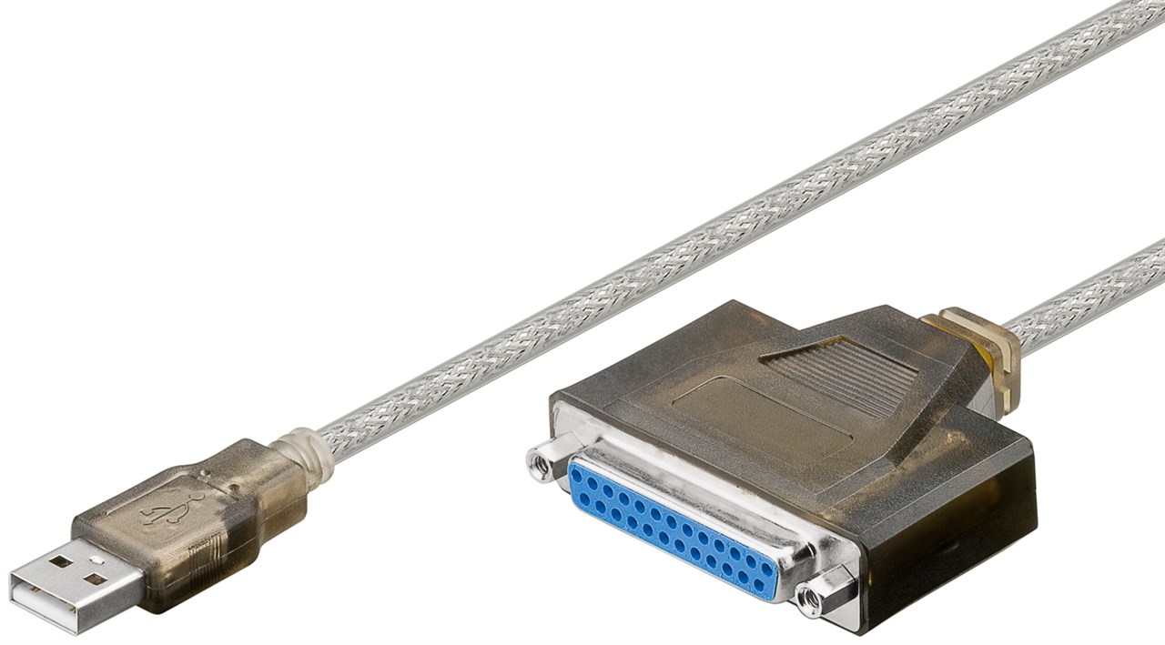Goobay USB-Druckerkabel, Transparent - USB 2.0-Stecker (Typ A) > D-SUB/IEEE 1284-Buchse (25-polig)