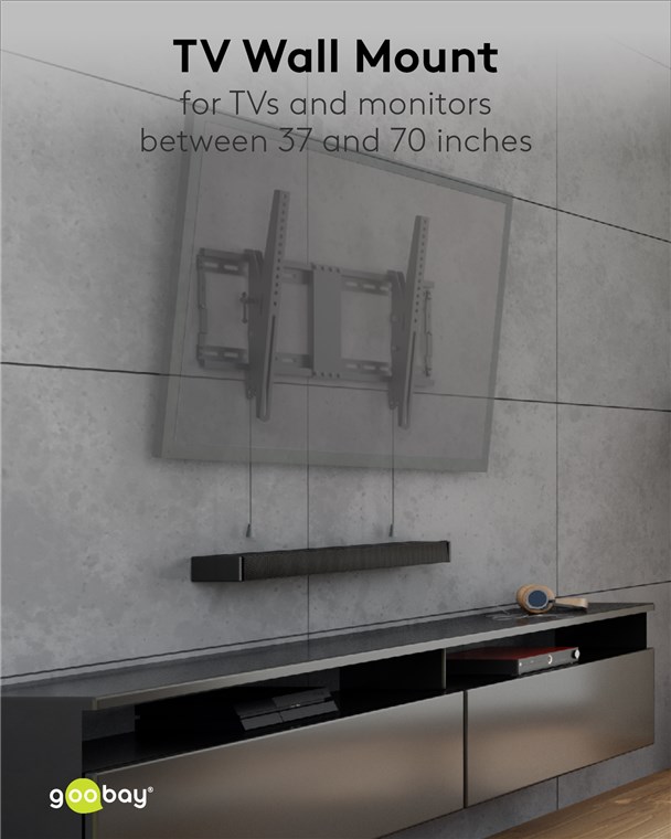 Goobay TV-Wandhalterung Pro TILT (L) - Halterung für Fernseher von 37 bis 70 Zoll (94-178 cm), neigbar bis 70 kg