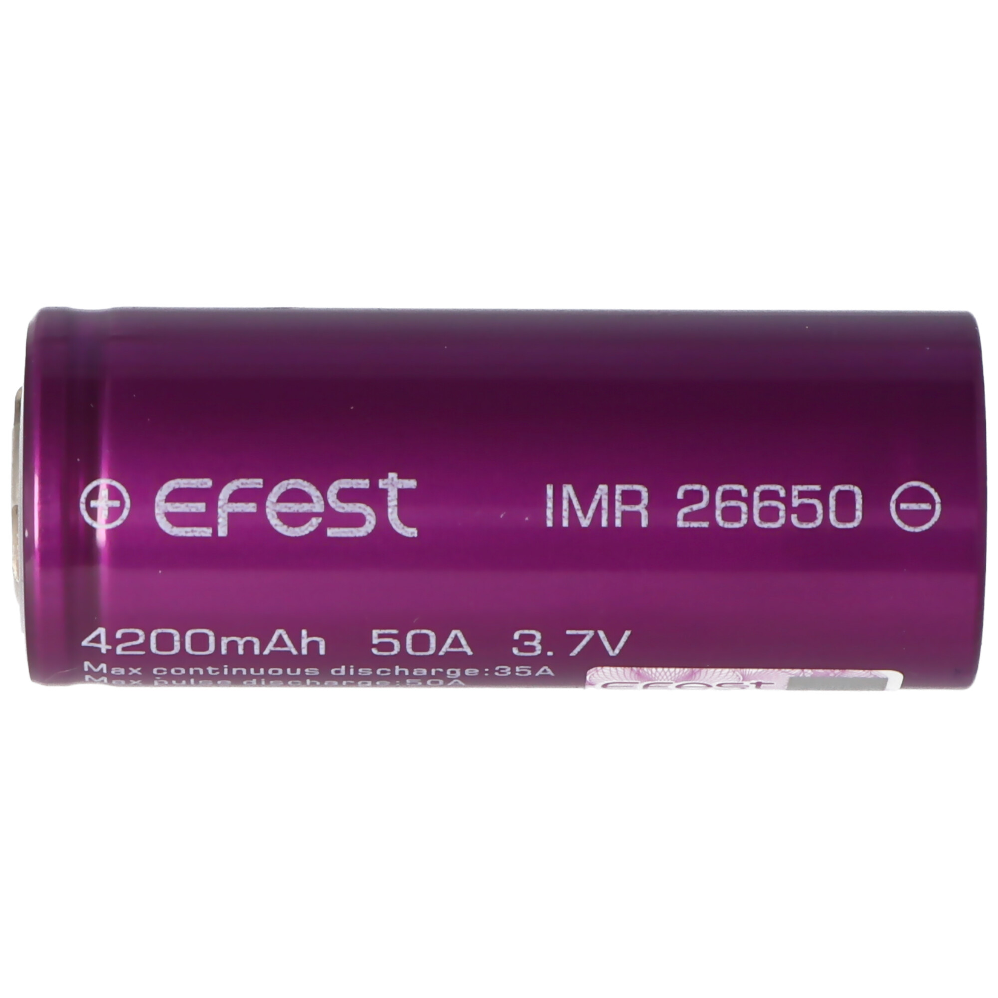 Efest Purple IMR26650 mit 4200mAh, 3,7V, Li-Ion-Akku (High Drain)