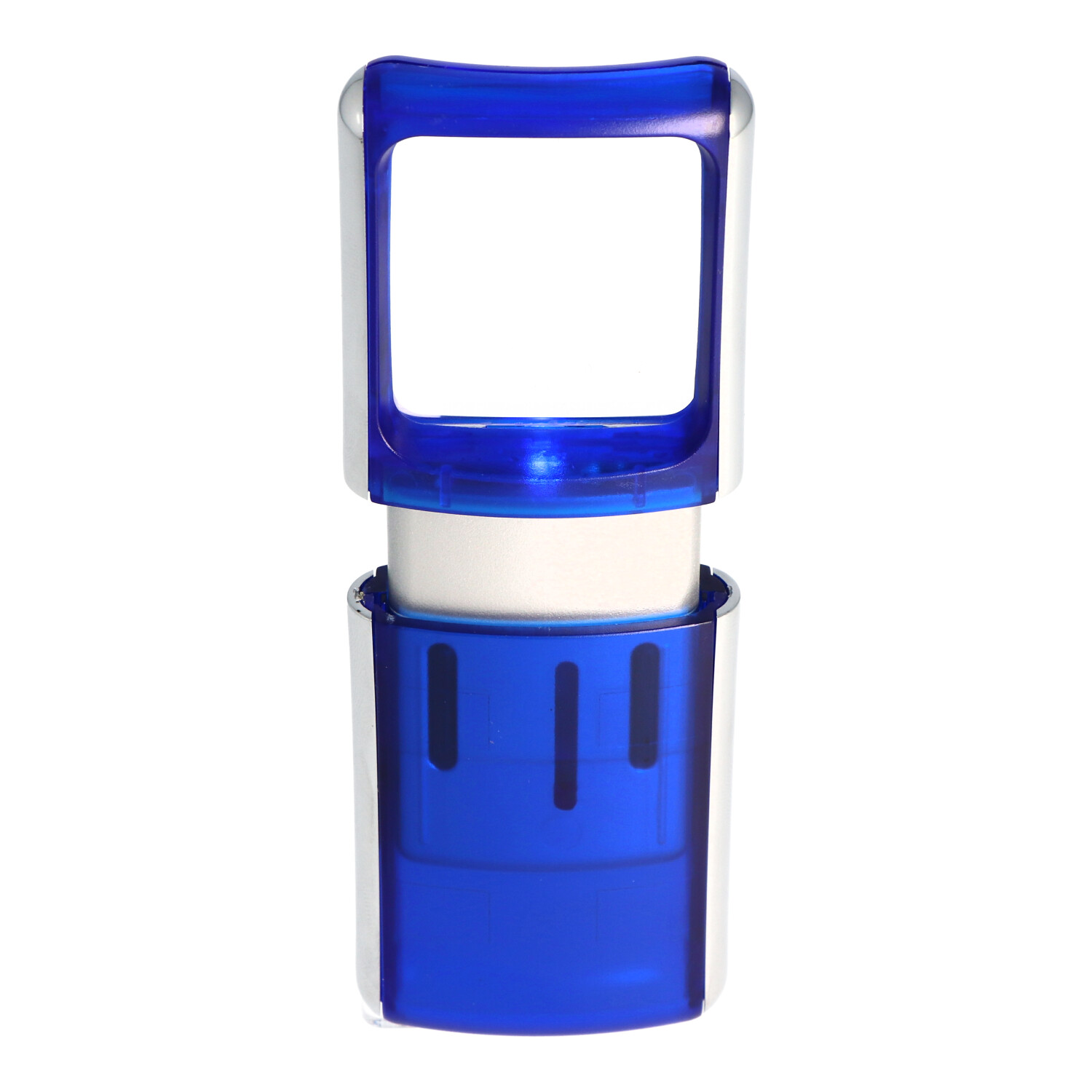 Lupe mit LED-Beleuchtung und 3fach Vergrösserung Farbe blau, in Blisterverpackung