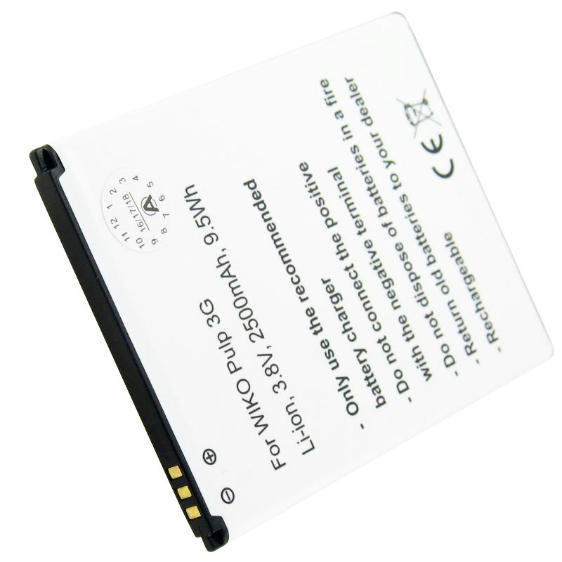Nachbau Akku passend für den Wiko Pulp 3G Akku 5251, Abmessungen 76.95 x 59.95 x 4.20mm