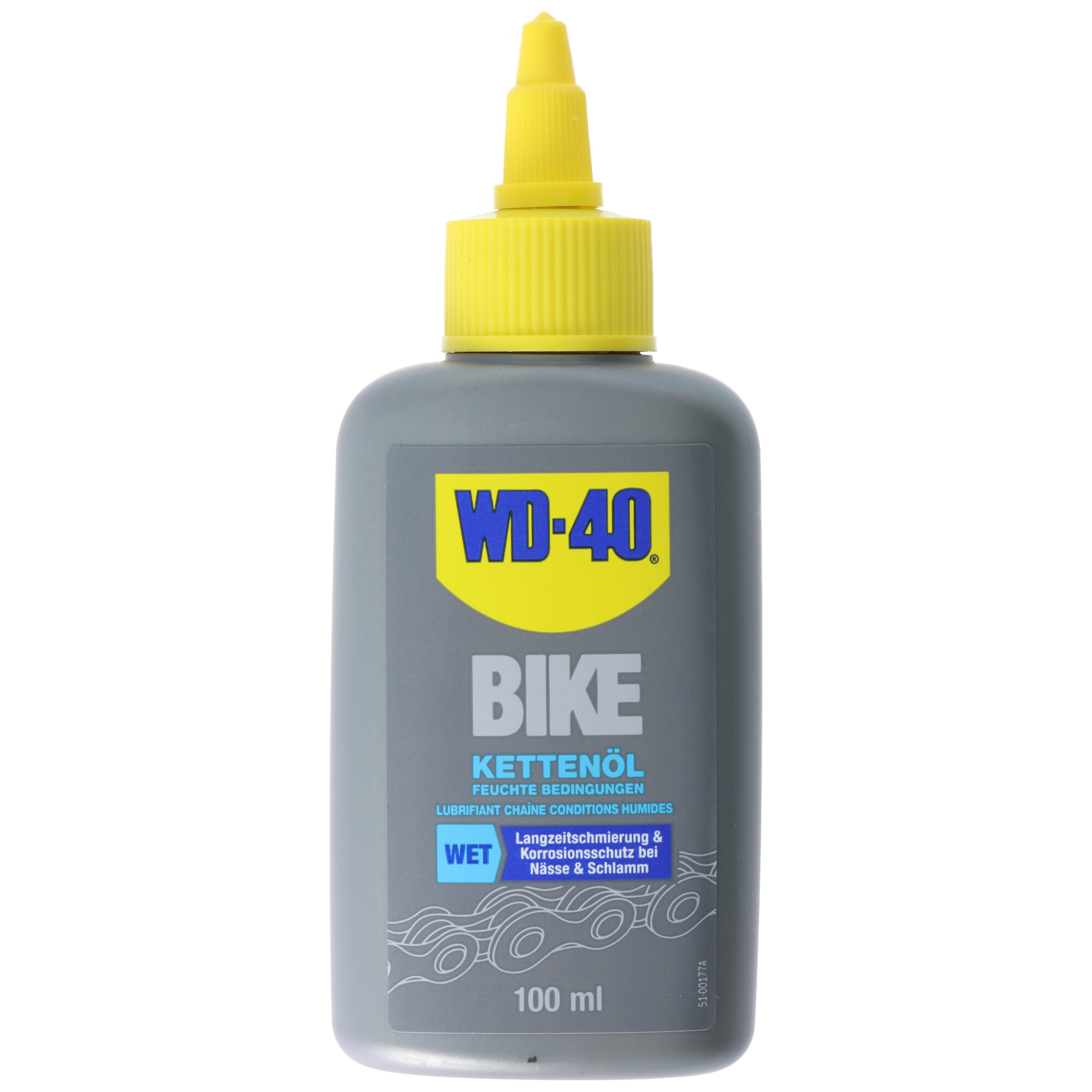 WD-40 BIKE Kettenöl, Fahrradketten Öl für feuchte Bedinungen, WD-40 WET, Korrosionsschutz bei Nässe und Schlamm