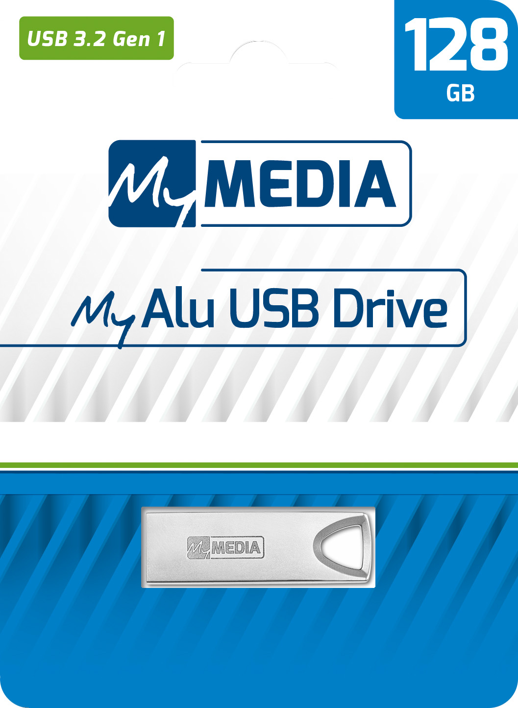 Mymedia USB 3.2 Stick 128GB, Typ-A, My Alu, silber Retail-Blister