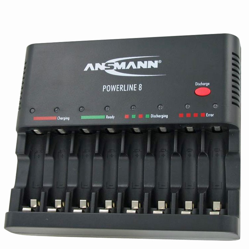 Ansmann Powerline 8 für 1-8 AA / AAA Akkus und USB-Ladebuchse 1001-0006