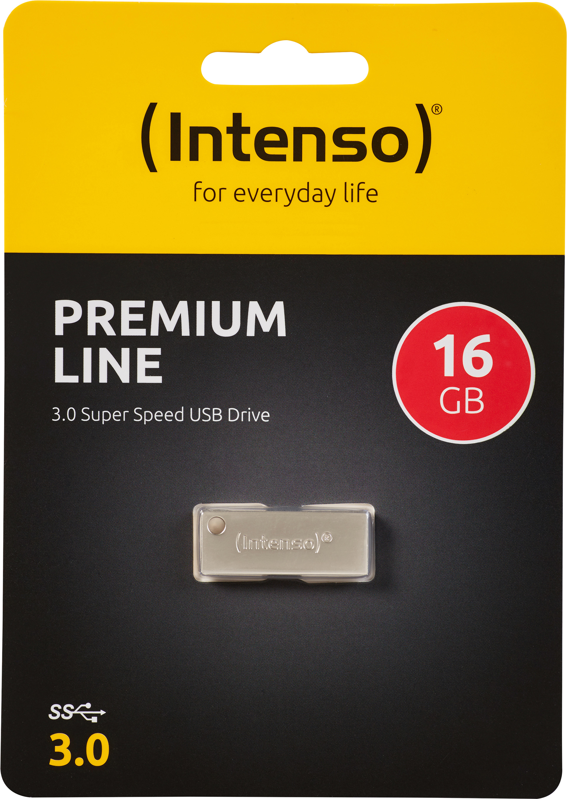 Intenso USB 3.0 Stick 16GB, Premium Line, Metall, silber Typ-A, (R) 100MB/s, Retail-Blister