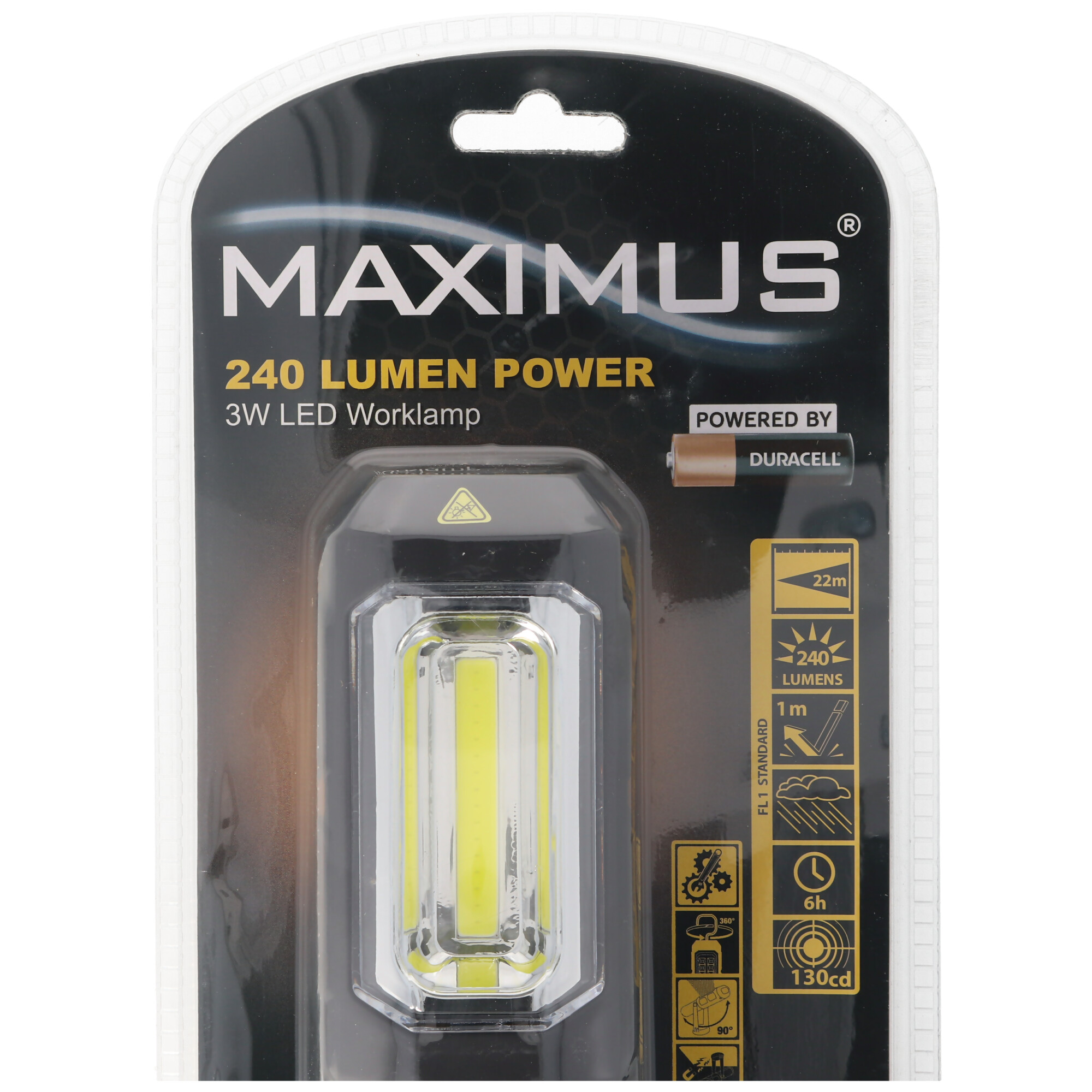 3W LED Arbeitsleuchte inklusive 3 Marken Alkaline Batterien mit Magnet, max. 250 Lumen