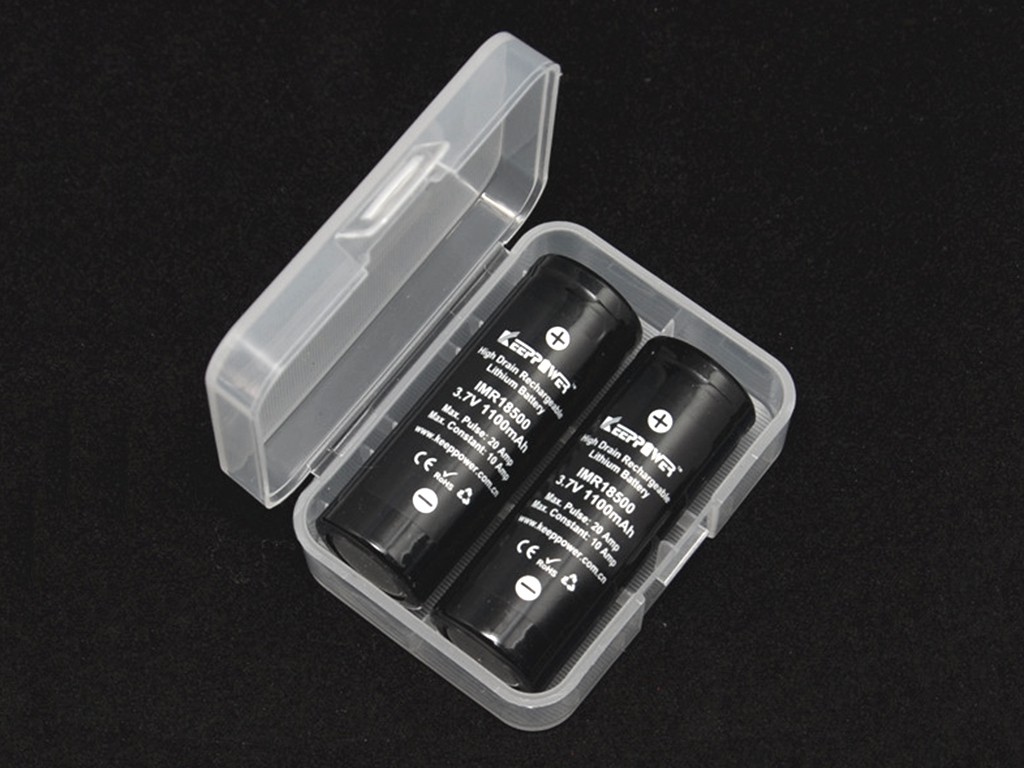 Plastikbox Keeppower D2 für 2x 18500 oder 2x 18350 transparent, Abmessungen beachten