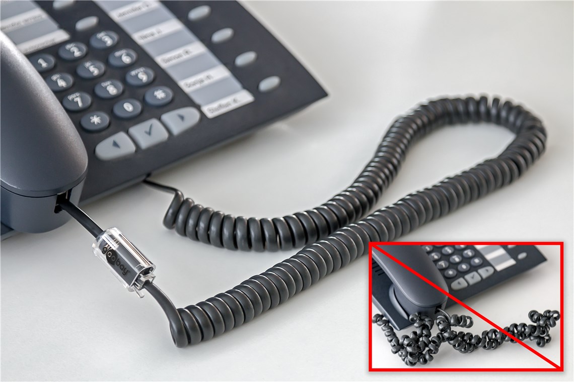 Goobay Telefonhörerkabel-Entwirrer (Anti-Twist-Adapter) - verhindert das Verknoten von Telefonhörerkabeln
