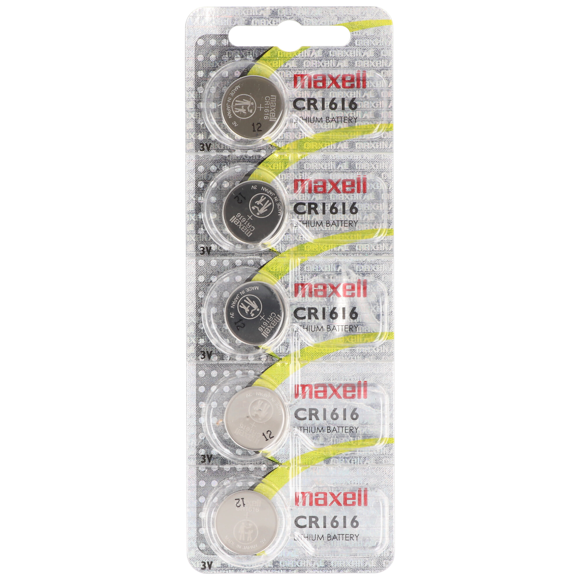 5 Stück CR1616 Lithium Batterie IEC CR1616 mit 3 Volt und 50mAh