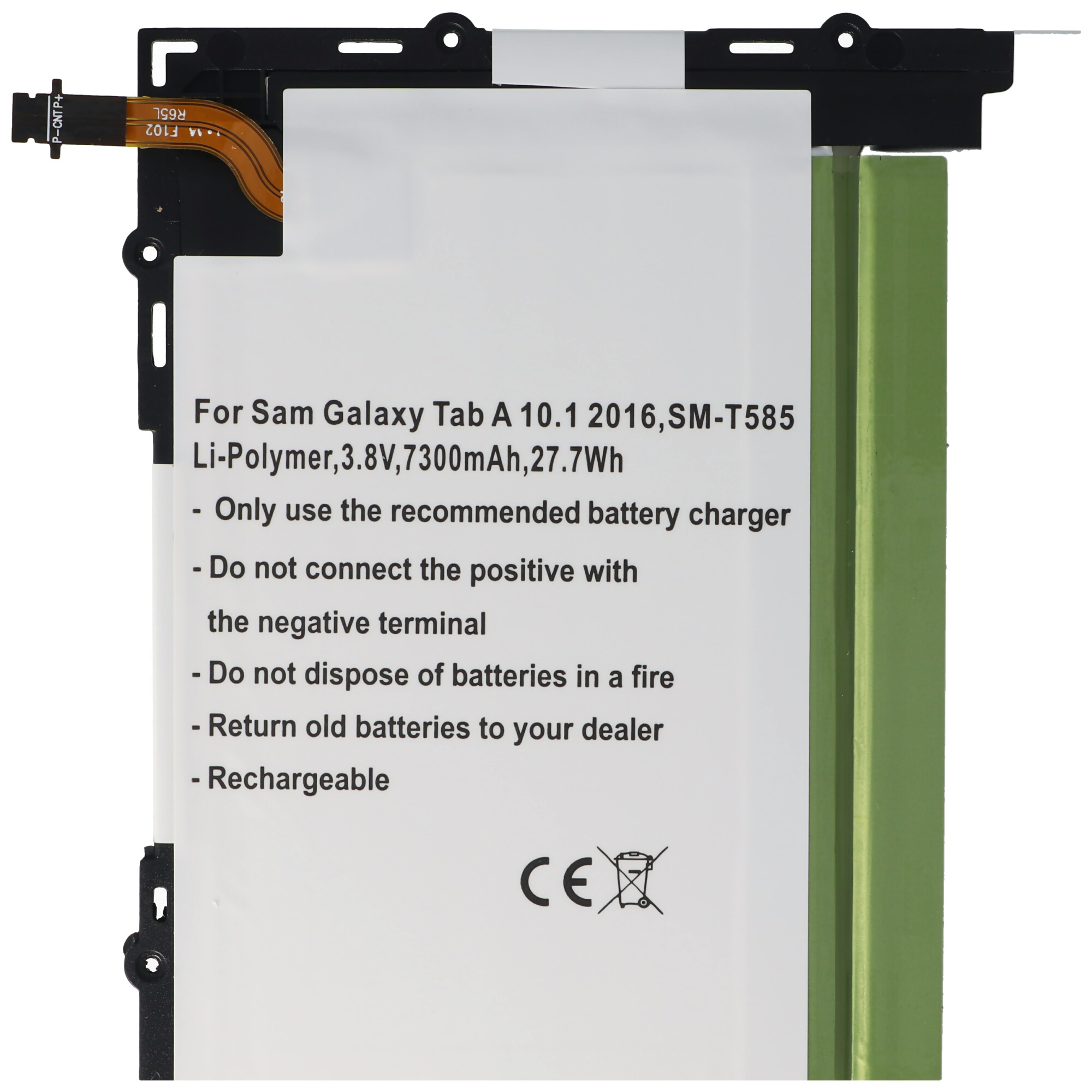 EB-BT585ABA Akku passend für Samsung: Galaxy Tab A 10.1 M-T585, SM-T585C, SM-T585M 3,8 Volt 7300mAh
