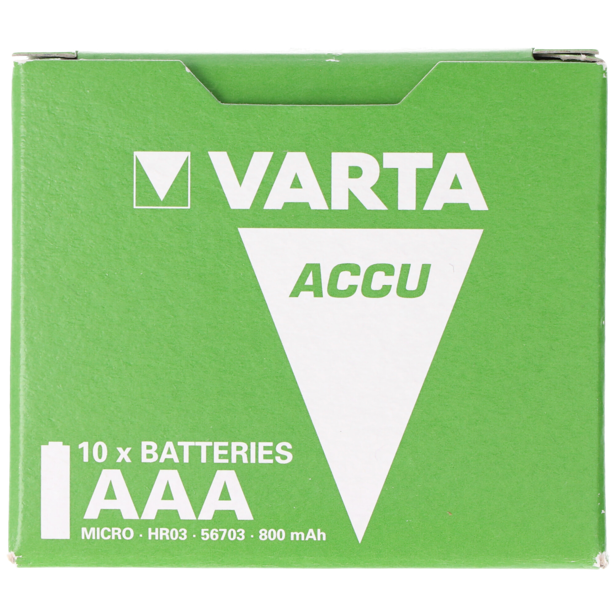 Varta Akku NiMH, Micro, AAA, HR03, 1.2V/800mAh Accu Power, Pre-charged, Retail Box (10-Pack)