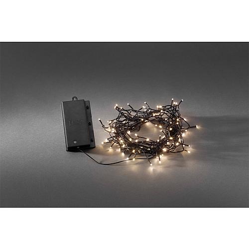LED-Lichterkette außen 480 flg. warmw. schwarzes Kabel, batteriebetr. 3731-100