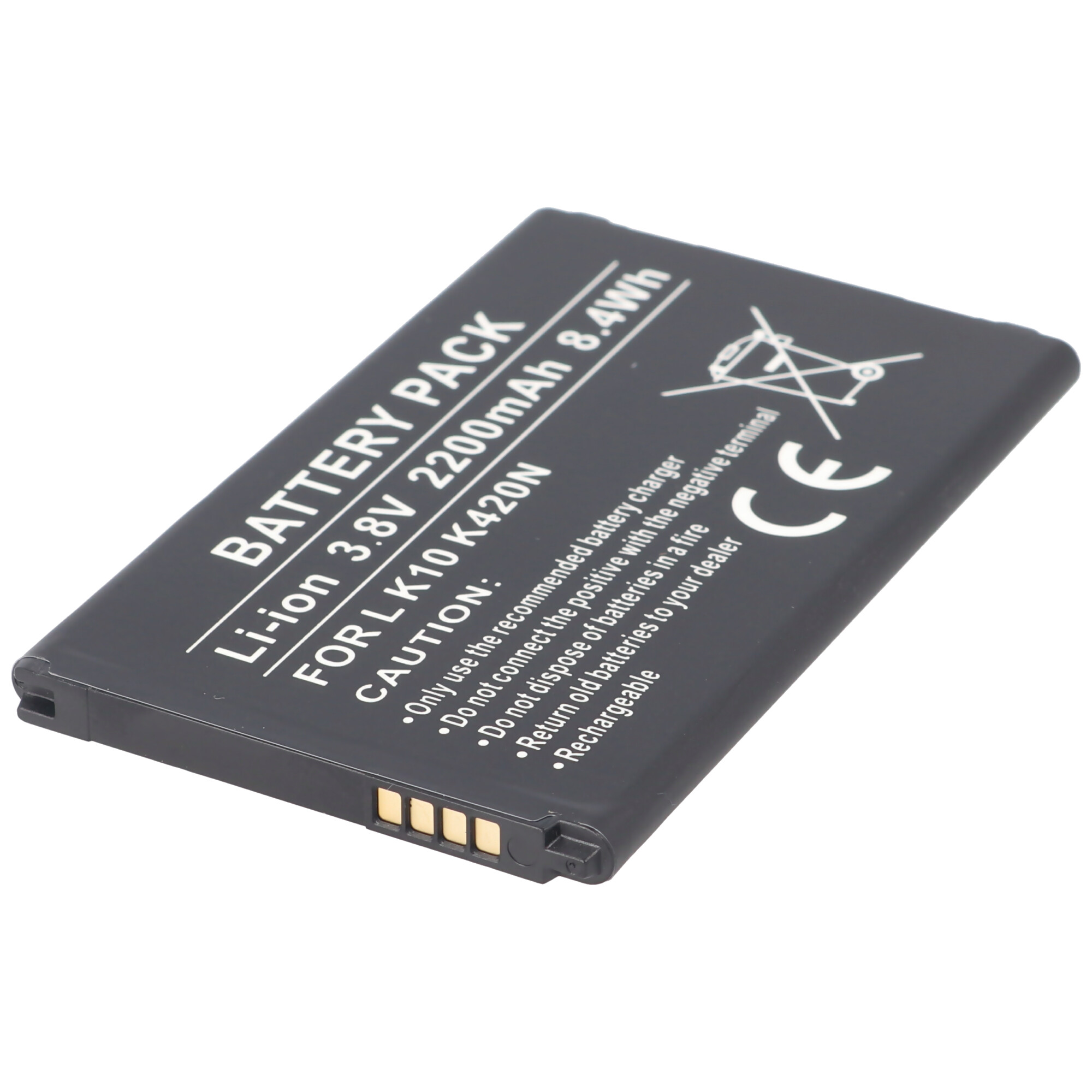 Akku passend für LG K10 K420N, BL-45A1H, EAC63158301, Li-Ion, 3,8V, 2200mAh, 8,4Wh, incl. IC chip