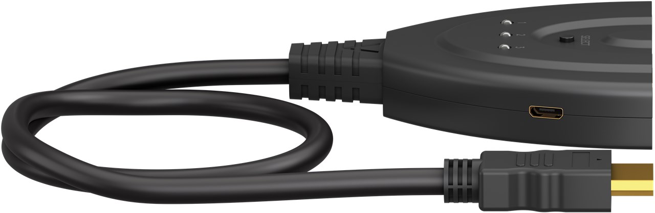 Goobay HDMI™-Umschaltbox 3 auf 1 (4K @ 60 Hz) - zum Umschalten zwischen 3x HDMI™-Geräten angeschlossen an 1x HDMI™-Display