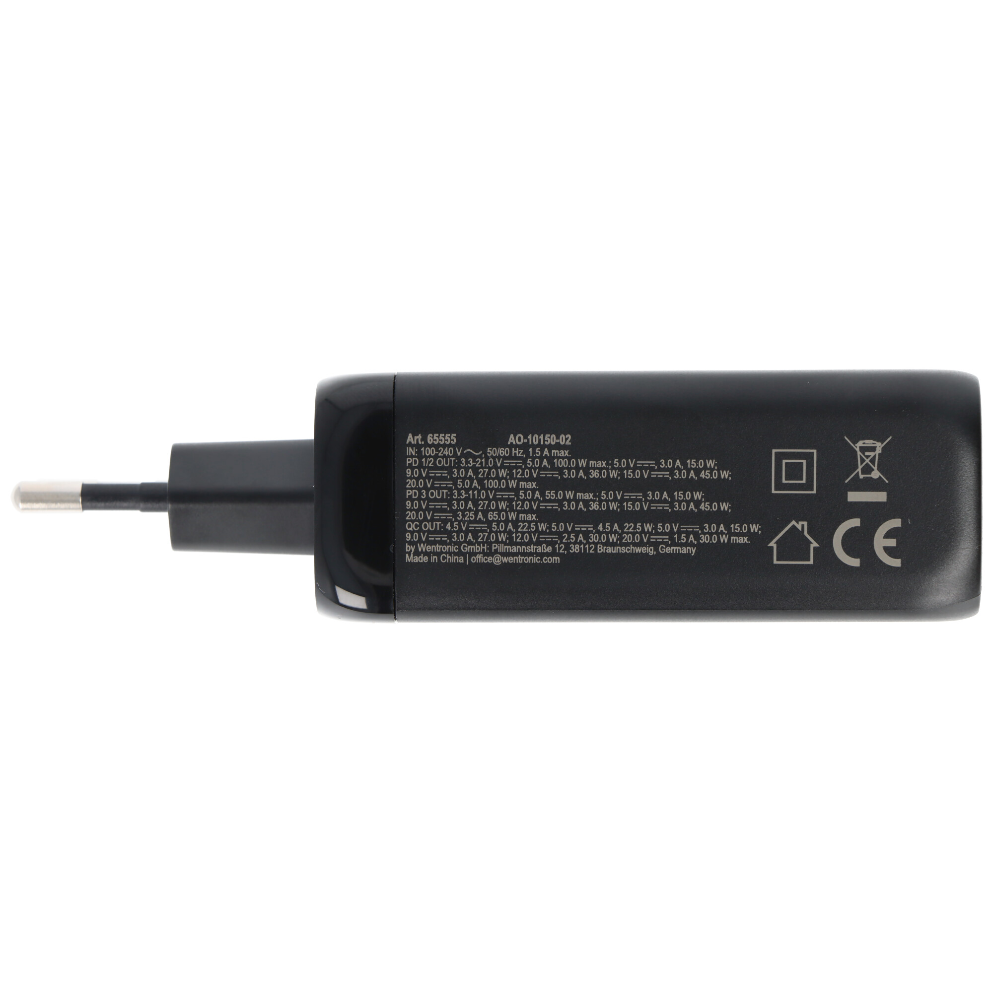 Laden mit bis zu 100W, das USB-C™ PD Schnellladegerät Multiport 100W schwarz