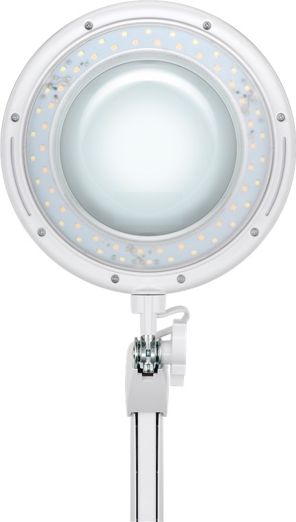 LED Klemm-Lupenleuchte, 1~9W 127 mm Glaslinse, 1,75x Vergrößerung, 3 Dioptrien, 860 Lumen, 6 Stufen dimmbar