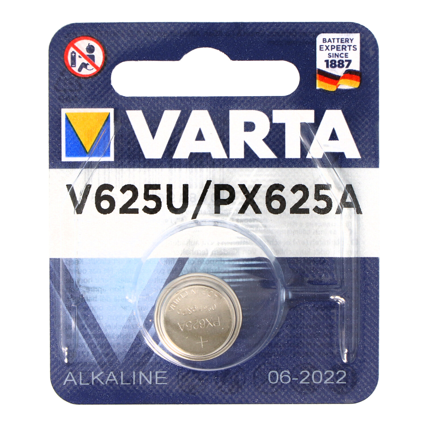 Varta V625U Alkaline Batterie, PX625, LR9, Knopfzelle EPX625, RM625