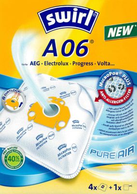 Swirl Staubsaugerbeutel A06 MicroPor Plus für AEG, Electrolux, Progress und Volta Staubsauger