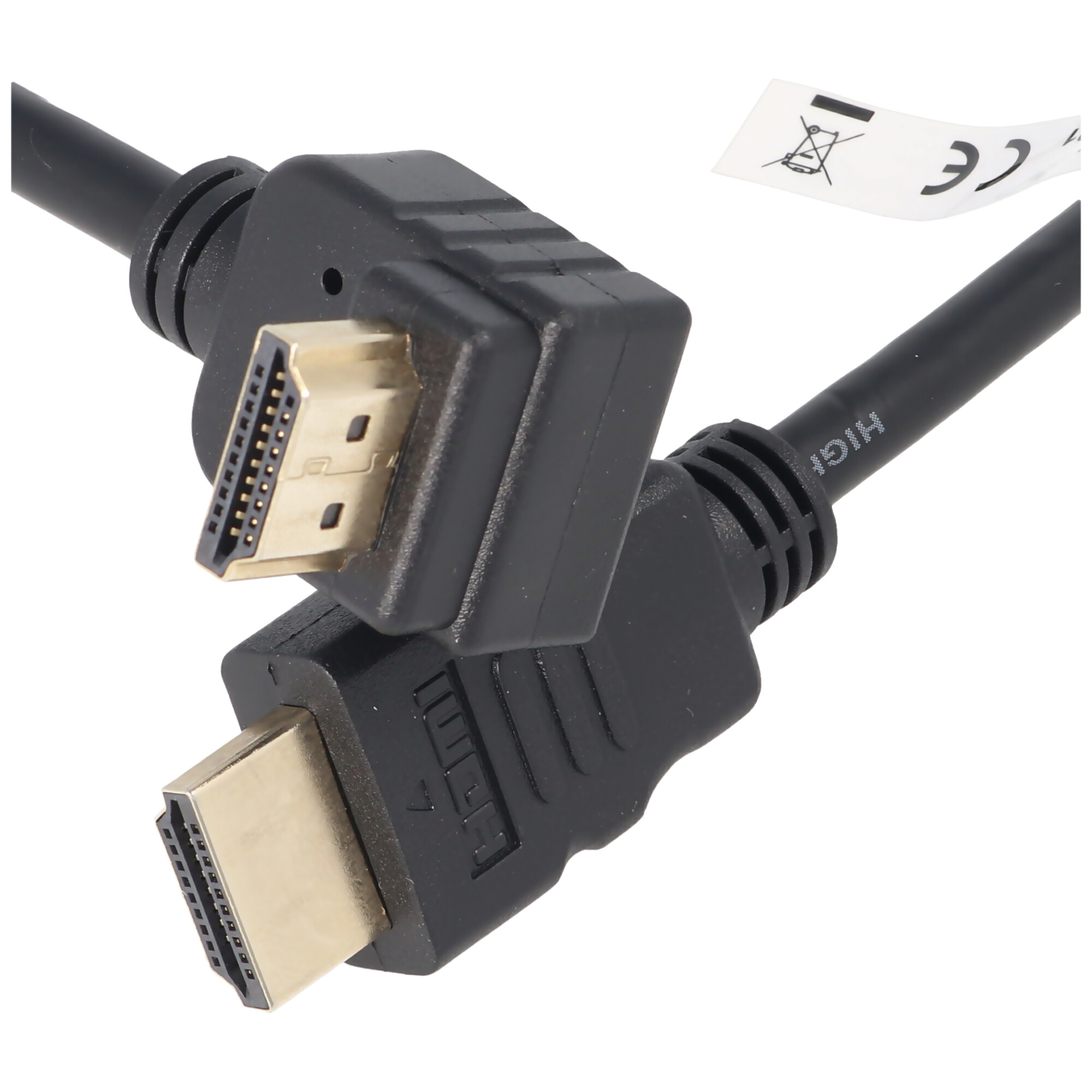 High Speed HDMI™ Kabel mit 90 Grad Stecker, HDMI Kabel mit Ethernet