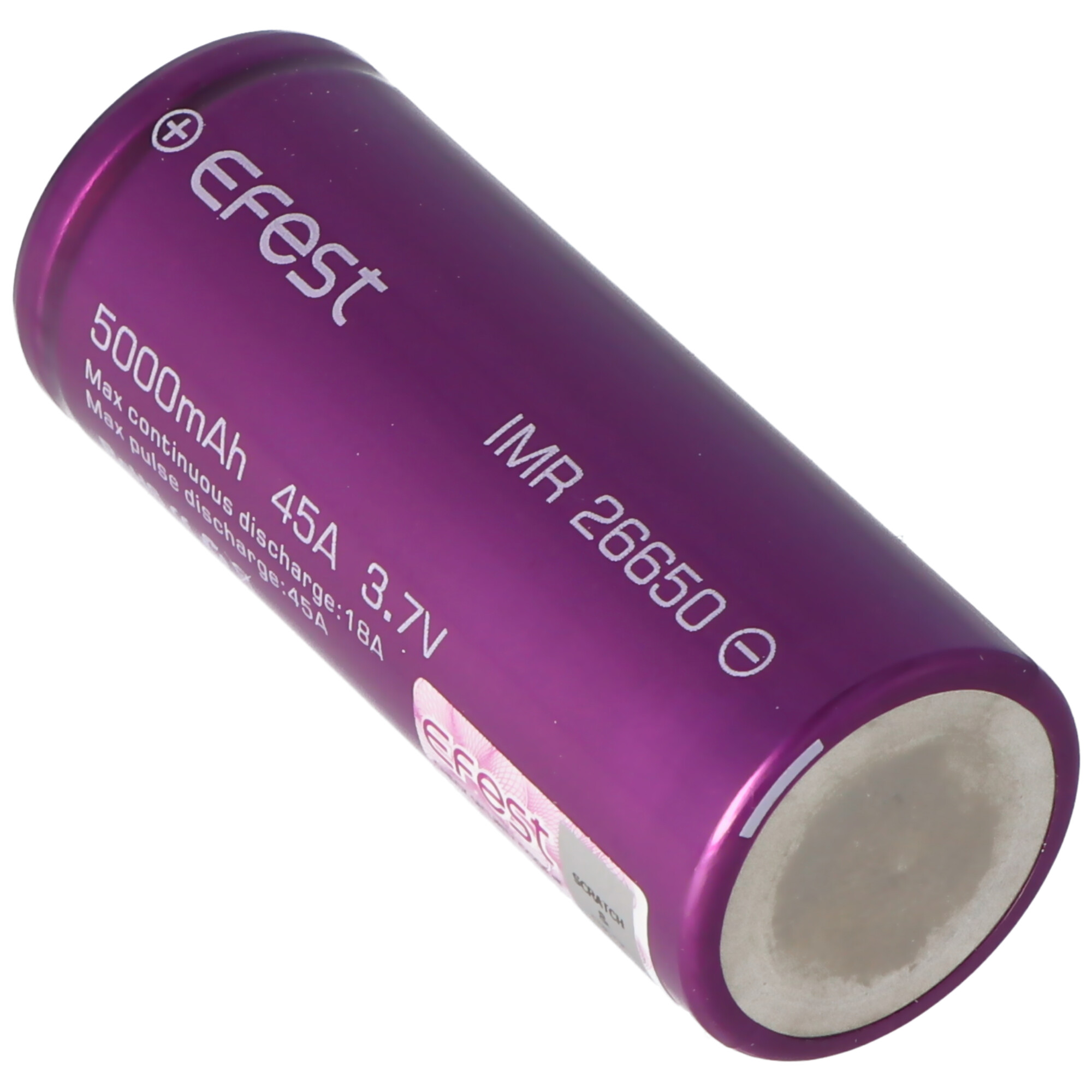 Efest Purple IMR26650 5000mAh, 3,6V - 3,7V Li-Ion-Akku ungeschützt 26,12x66,5mm