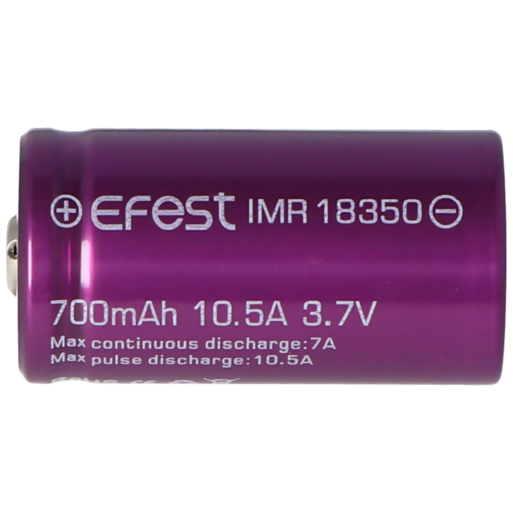 Efest Purple IMR18350 - 700mAh 3,7V Li-Ion-Akku (Pluspol erhöht)