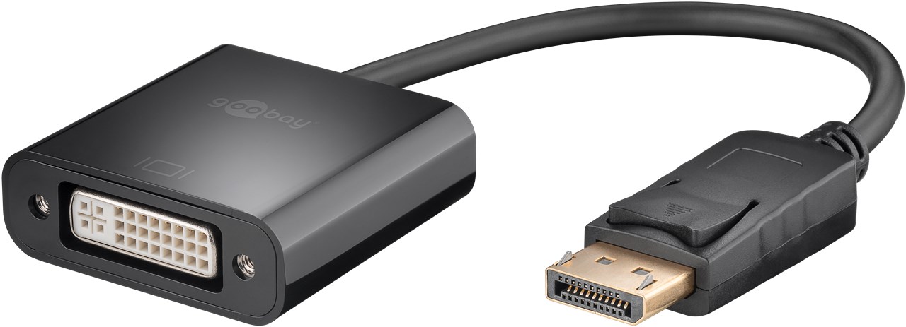DisplayPort/DVI-D Adapterkabel 1.2, vernickelt DisplayPort-Stecker > DVI-I-Buchse Dual-Link (24+5 pin)