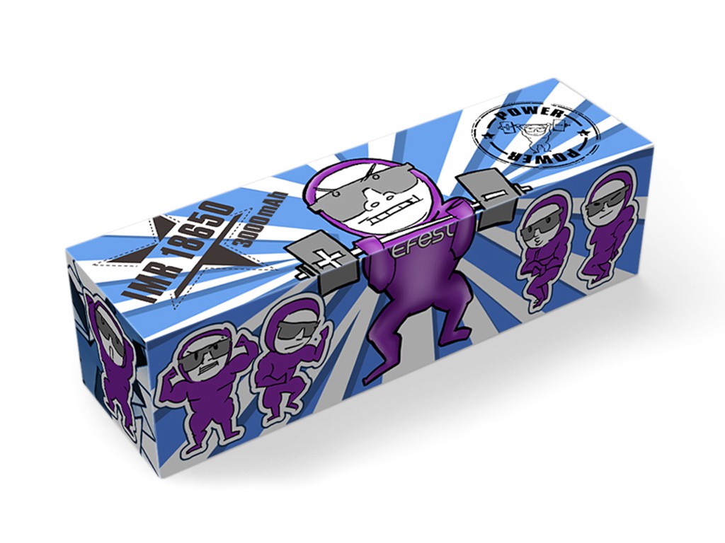 Efest Purple IMR 18650 3000mAh 3,6V - 3,7V min. 2900mAh typ. 3000mAh maximal 35A Stromabgabe (Flat Top) inkl. Akkuschutzbox