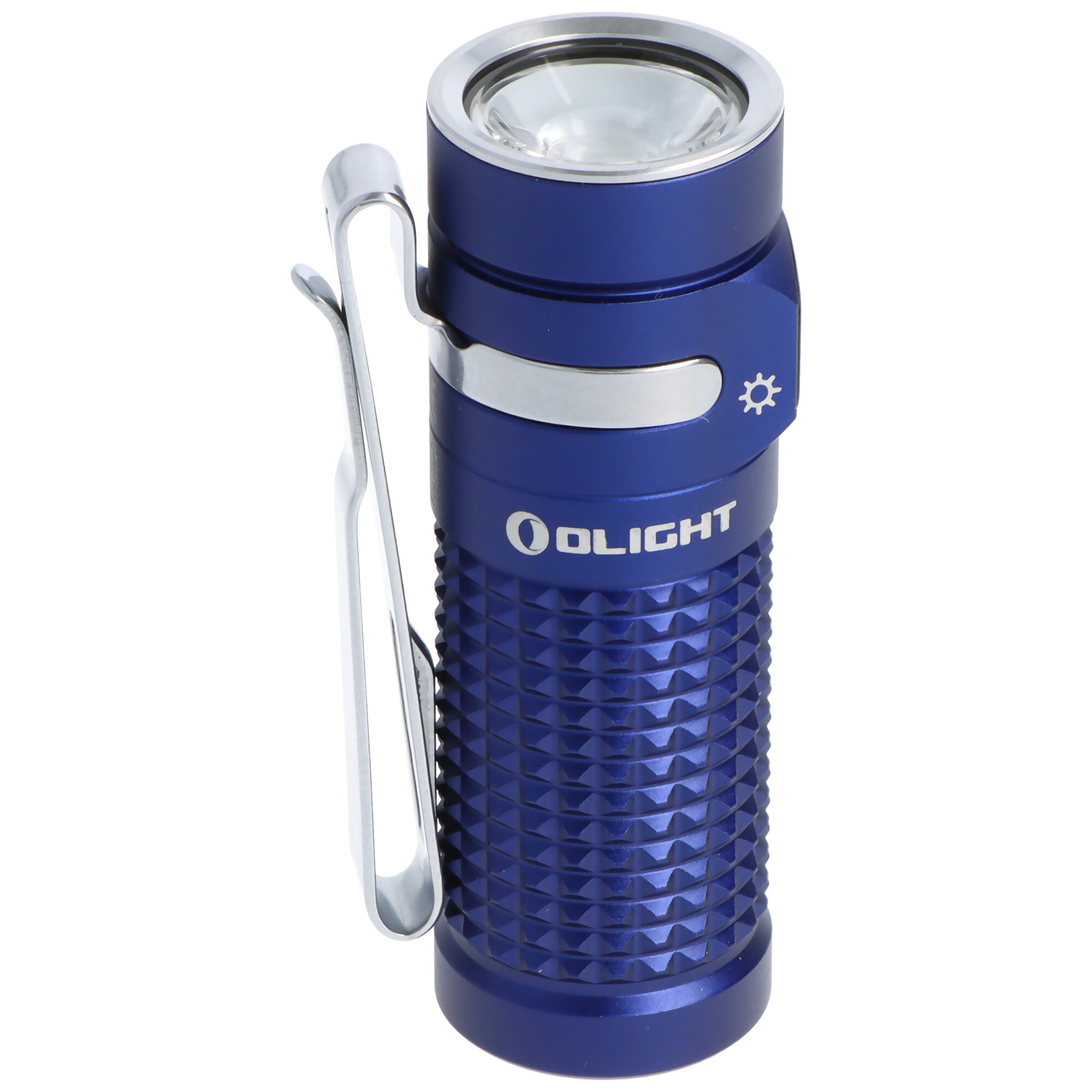 Olight Baton 4 Premium Edition königsblau, LED-Taschenlampe mit Ladecase, ultra-kompakt und leistungsstark, 1300 Lumen
