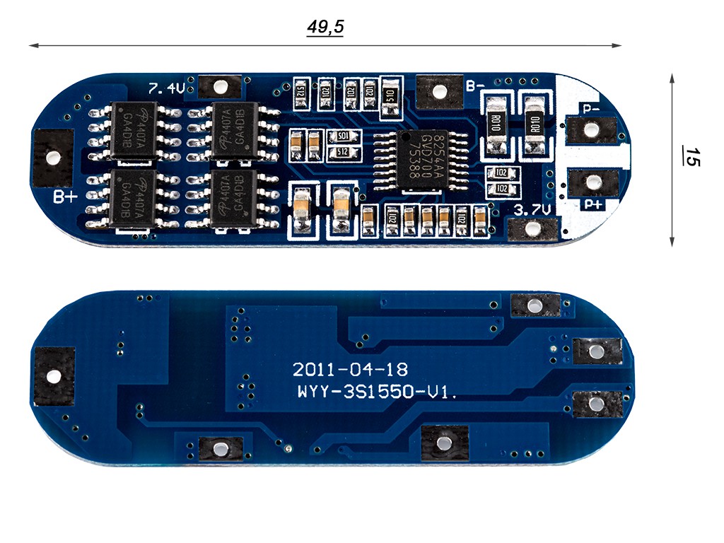 3S PCB - Keeppower XZD-3S1550 (Schutzelektronik)