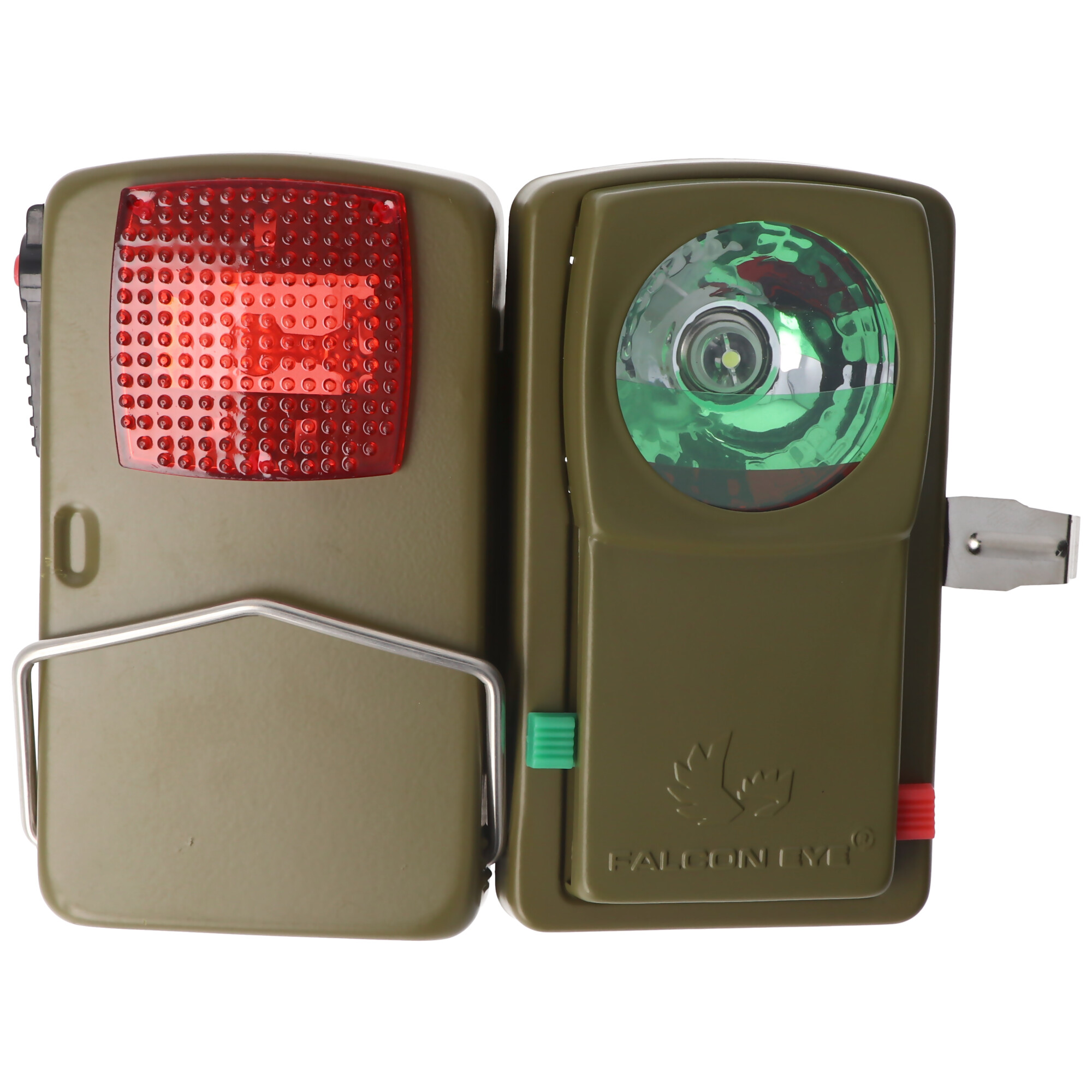 LED BW Signal Taschenlampe mit zusätzlichen Filterscheiben rot, grün, Gehäuse Nato Oliv, ohne Batterie