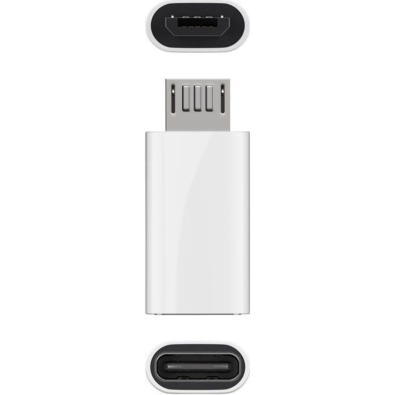 Adapter USB 2.0 Micro-B auf USB-C weiß, zum Verbinden eines Micro-USB Gerätes mit einem USB-C Kabel