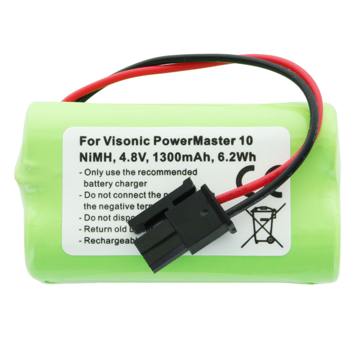 Akku passend für Visonic PowerMaster 10 Akku-NiMH GP130AAM4YMX 4,8 Volt 1300mAh, max. 6,2Wh