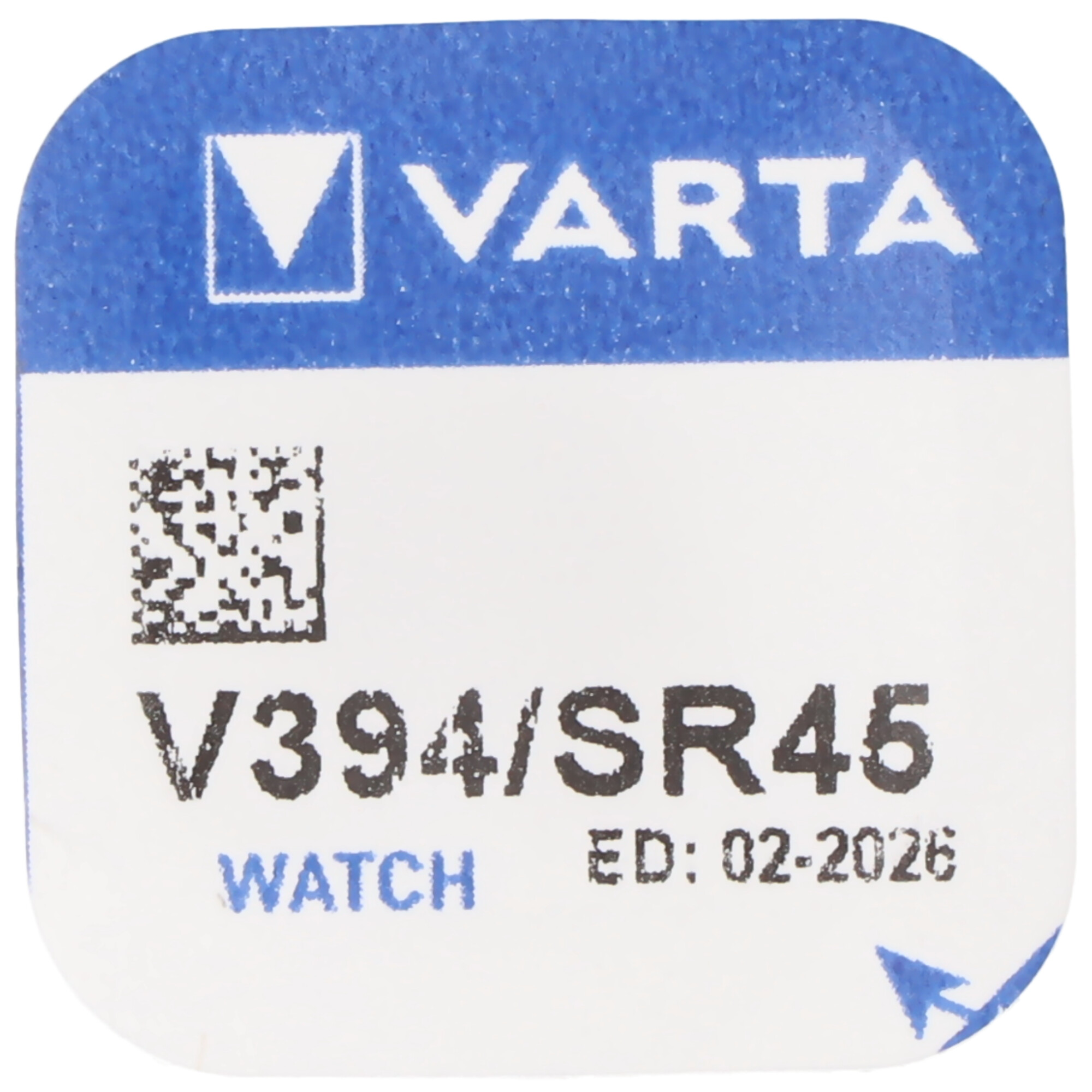 394, Varta V394, SR45, SR936SW, L936F Knopfzelle für Uhren etc.