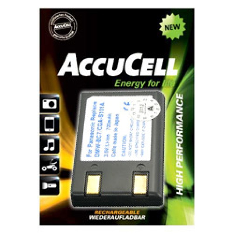 AccuCell Akku passend für Panasonic CGR-S101A, DMW-BC7, DMC-F7