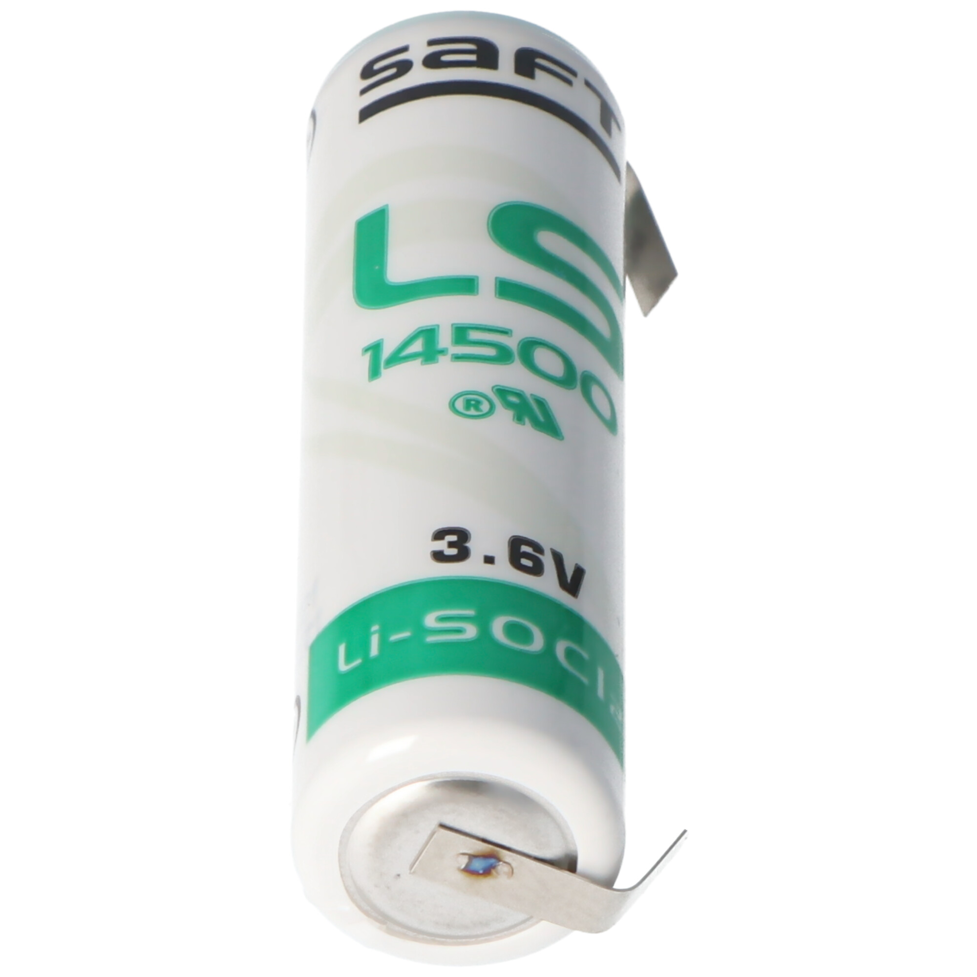 SAFT LS14500CNR Lithium Batterie mit U-Form Lötfahnen