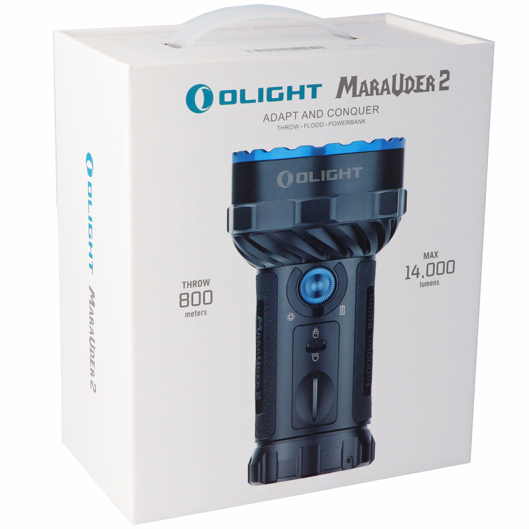 LED-Taschenlampe Olight Marauder 2 max. 14.000 Lumen, Leuchtweite bis zu 800 Meter weit